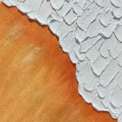 Orange White Textured Abstract Painting #Kiss 98