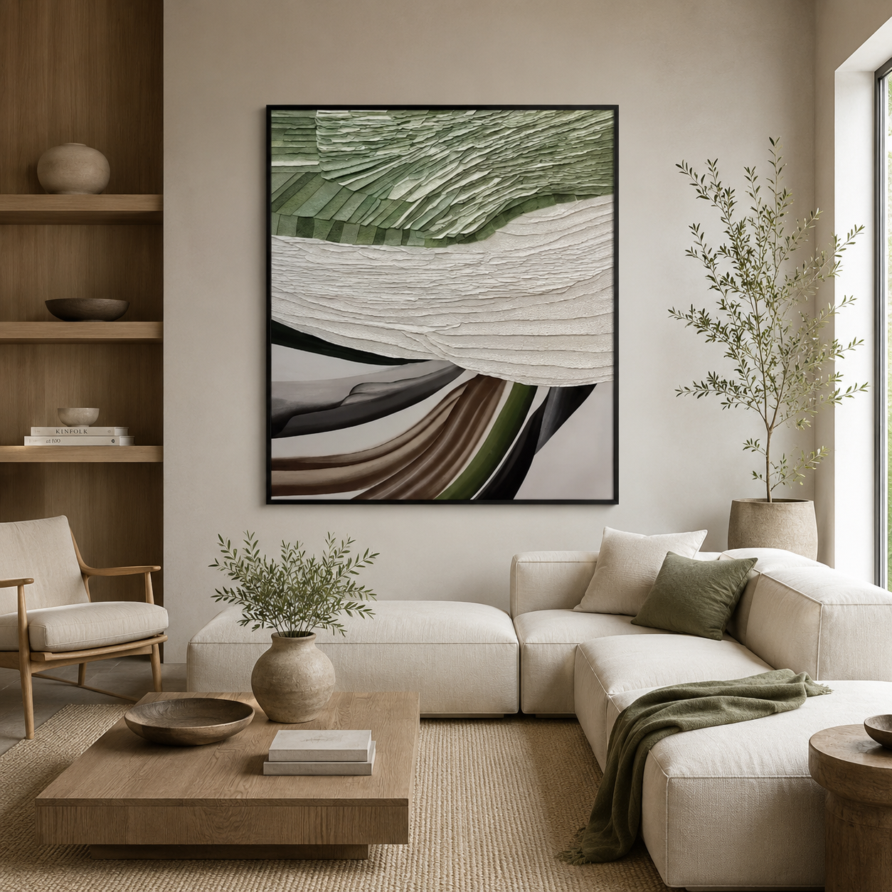 Green Earth Abstract Textured Painting #Kiss 99