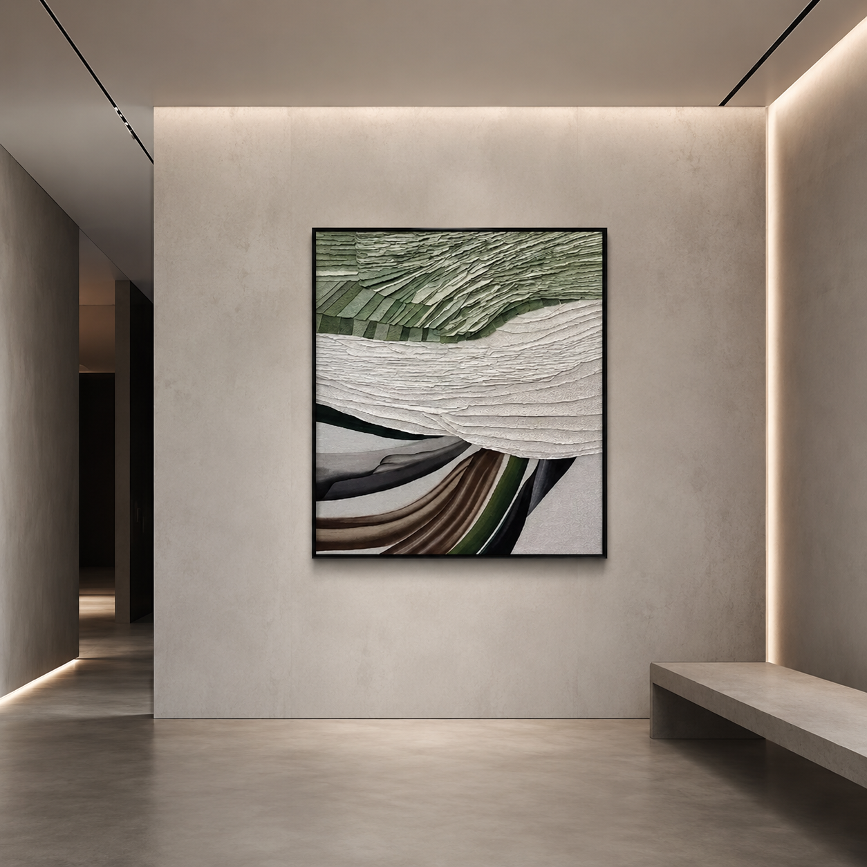 Green Earth Abstract Textured Painting #Kiss 99