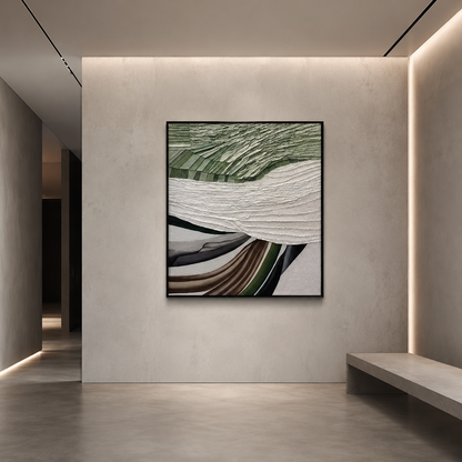 Green Earth Abstract Textured Painting #Kiss 99