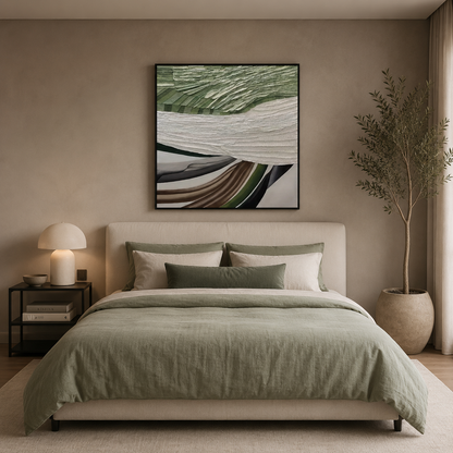 Green Earth Abstract Textured Painting #Kiss 99