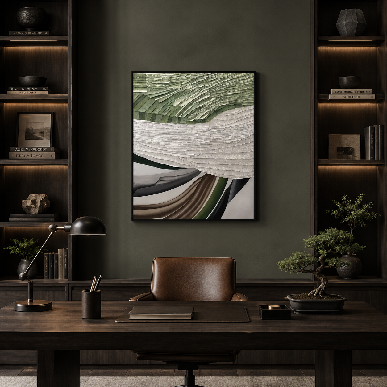 Green Earth Abstract Textured Painting #Kiss 99