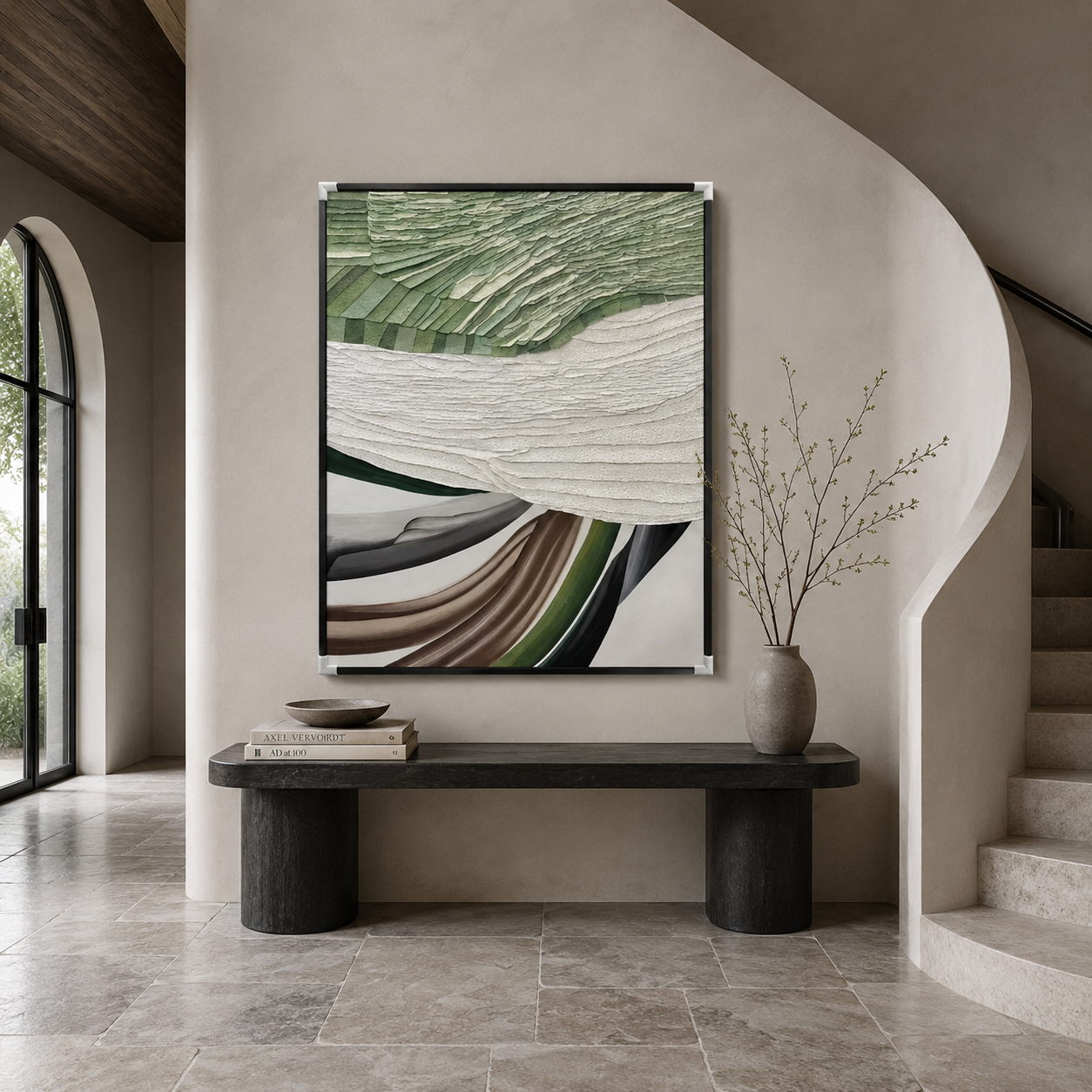 Green Earth Abstract Textured Painting #Kiss 99