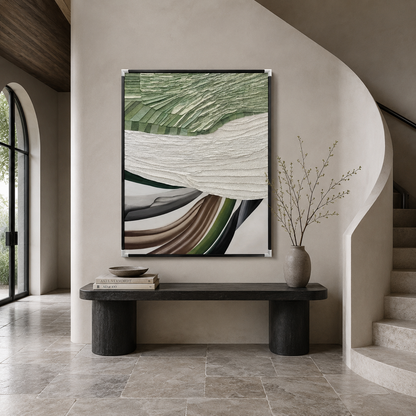 Green Earth Abstract Textured Painting #Kiss 99