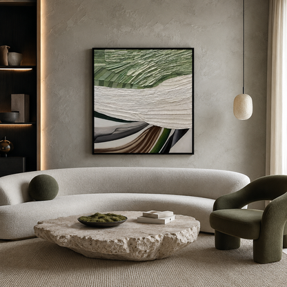 Green Earth Abstract Textured Painting #Kiss 99
