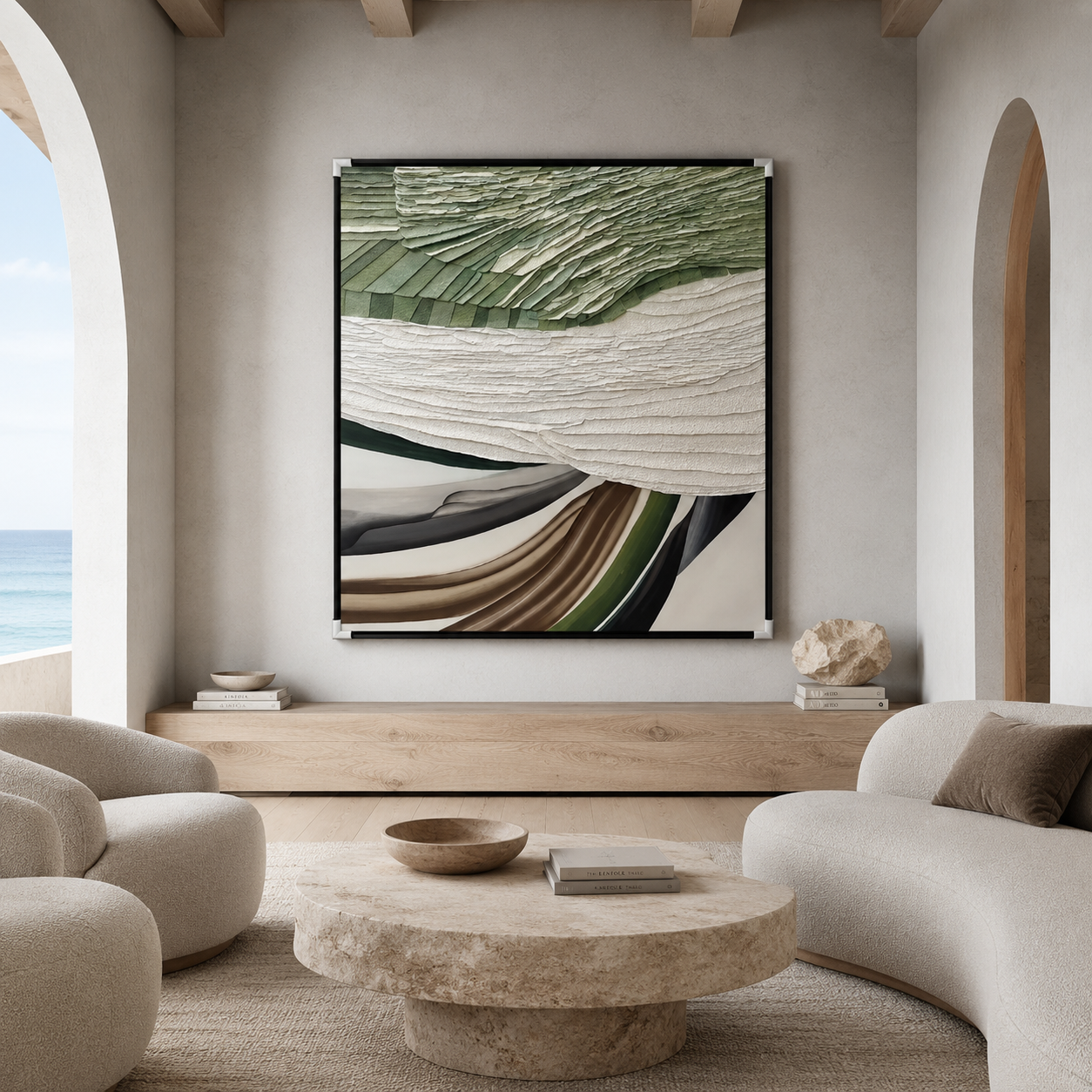 Green Earth Abstract Textured Painting #Kiss 99