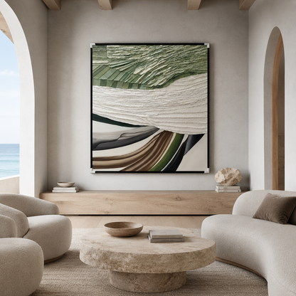 Green Earth Abstract Textured Painting #Kiss 99