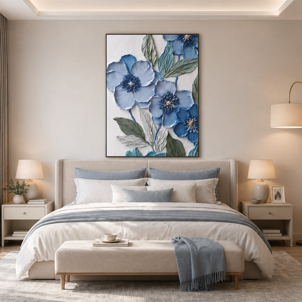 Blue Floral Texture Painting #Kiss 31