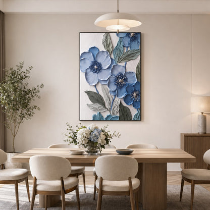 Blue Floral Texture Painting #Kiss 31