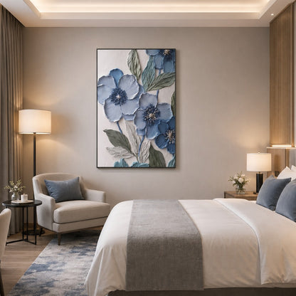 Blue Floral Texture Painting #Kiss 31