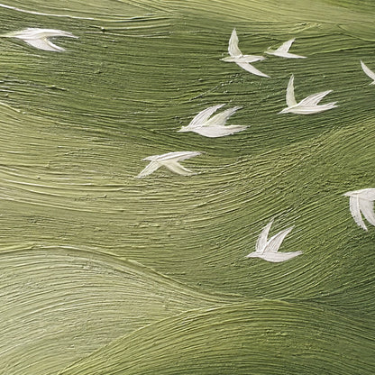 Green Birds Abstract Painting #Kiss 33
