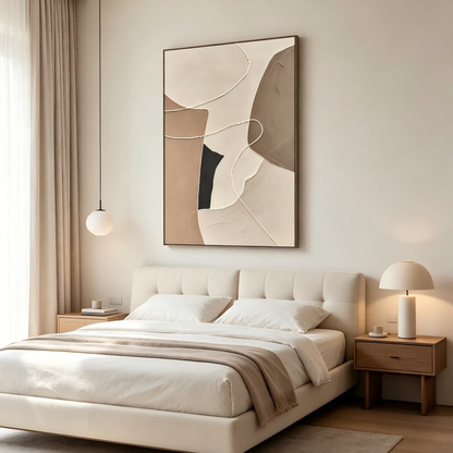 Neutral Abstract Textured Painting #Kiss 37