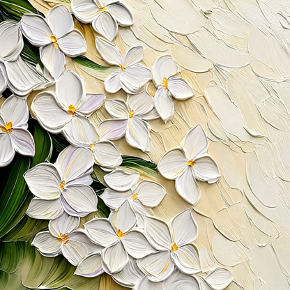Handmade Textured White Flower Blossom Wall Art, Botanical Canvas Paintingt #Kiss 123