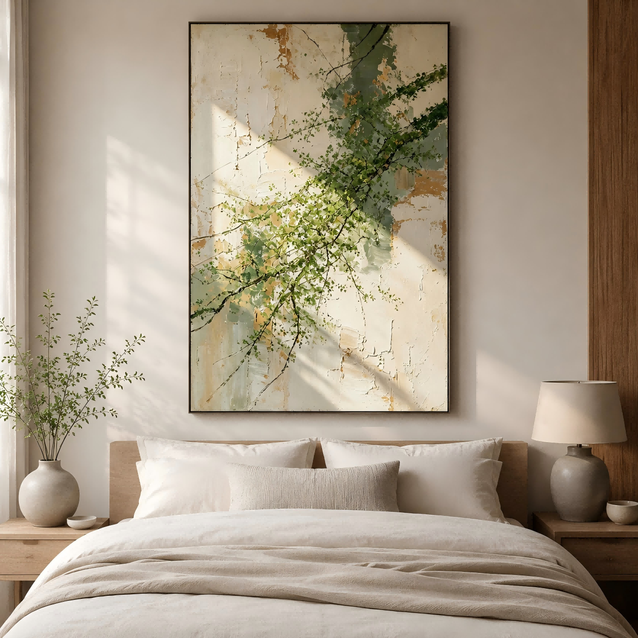 Handmade Textured Botanical Branch Wall Art Painting #Kiss 125