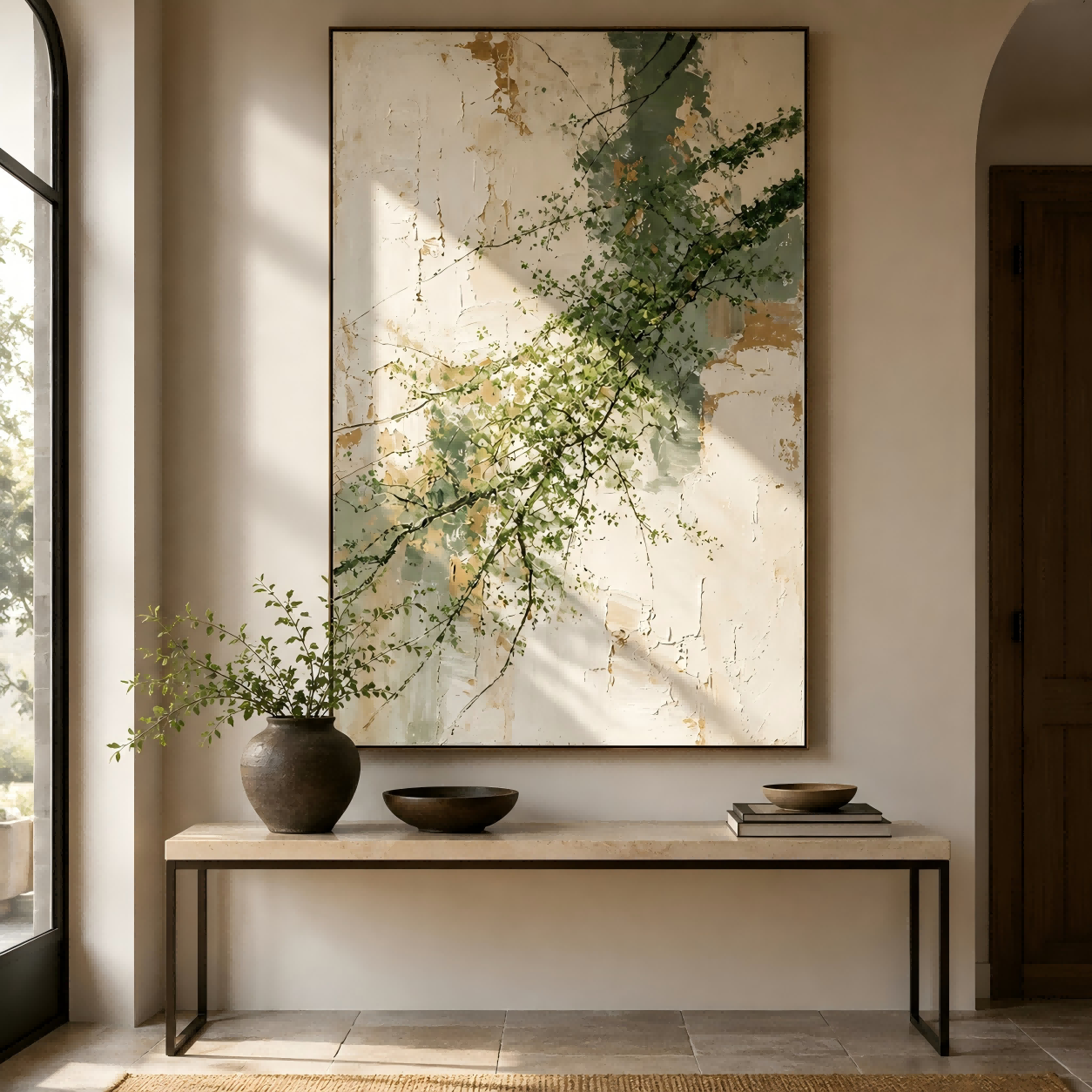 Handmade Textured Botanical Branch Wall Art Painting #Kiss 125