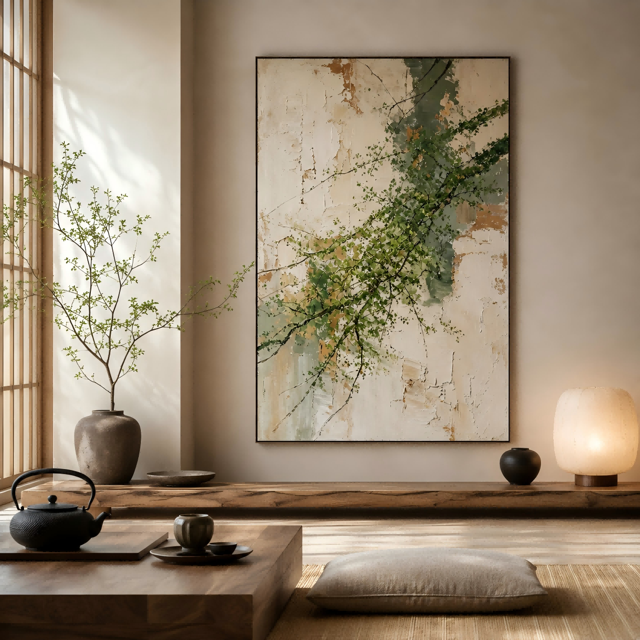Handmade Textured Botanical Branch Wall Art Painting #Kiss 125