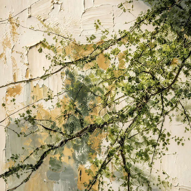 Handmade Textured Botanical Branch Wall Art Painting #Kiss 125